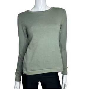 Maurie + Eve Open Back‎ Studded Sleeves Green Sweatshirt